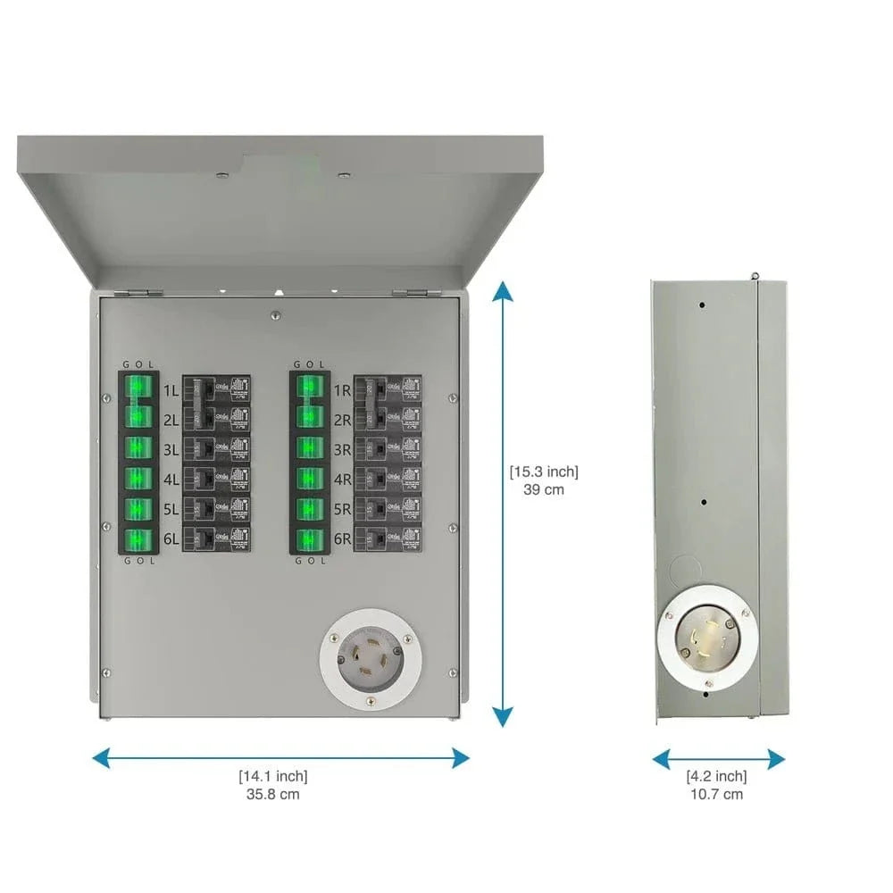 NATURE'S GENERATOR 12-CIRCUIT 120/240V 30A NON-AUTOMATIC POWER TRANSFER SWITCH