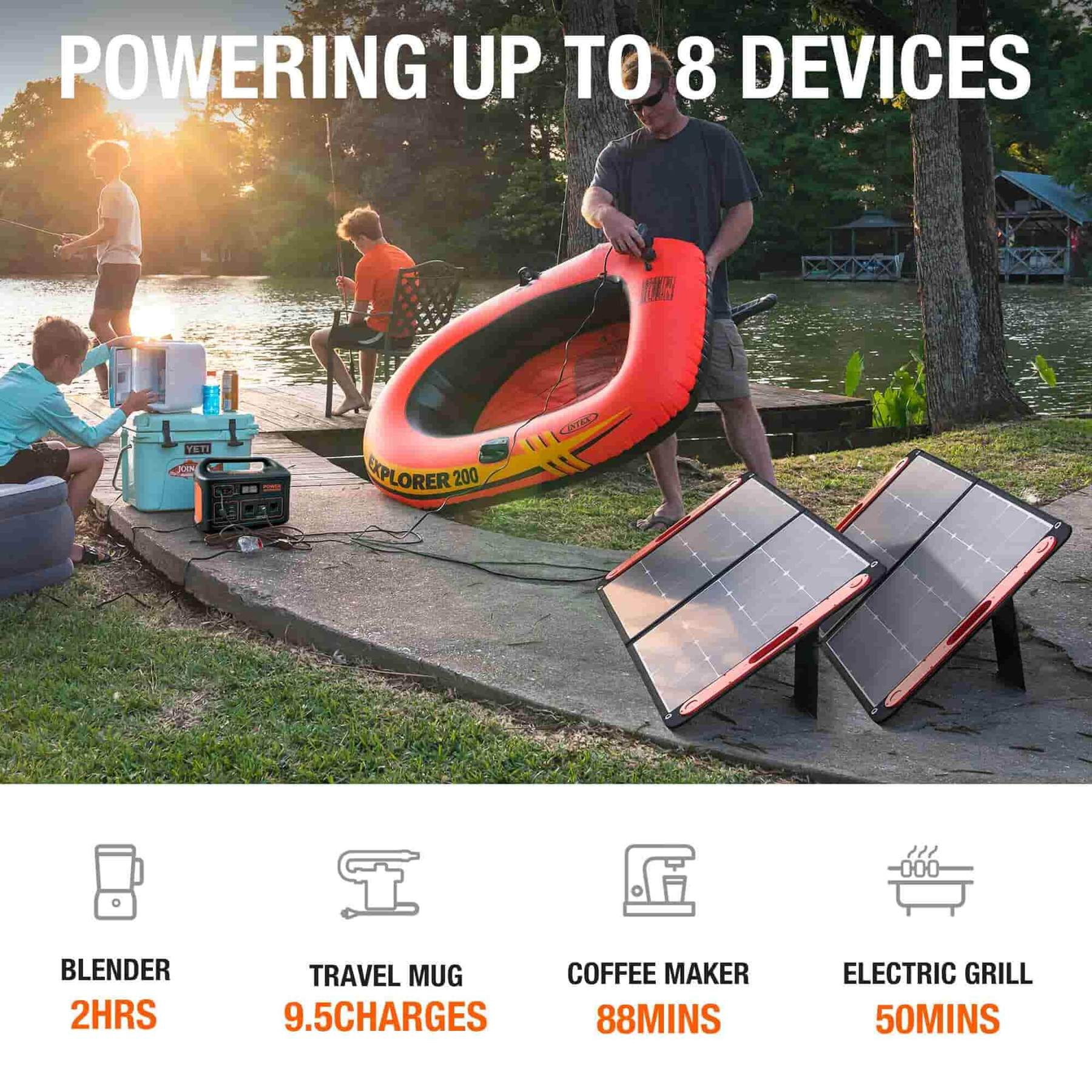 Jackery Solar Generator 1000 (Jackery 1000 + 2 x SolarSaga 100W solar panels)