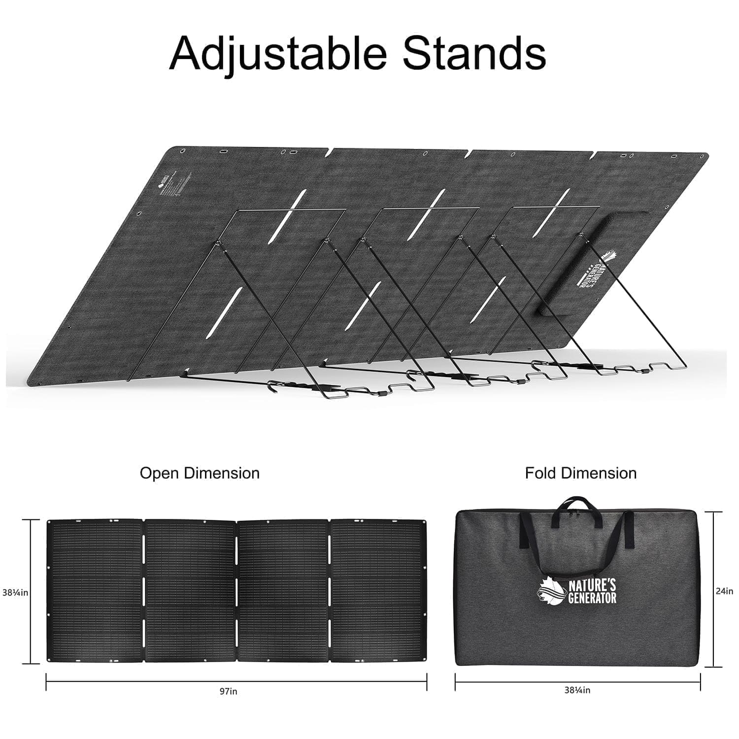 Nature's Generator 400W Folding Solar Panel | High-Efficiency Portable Solar Charging