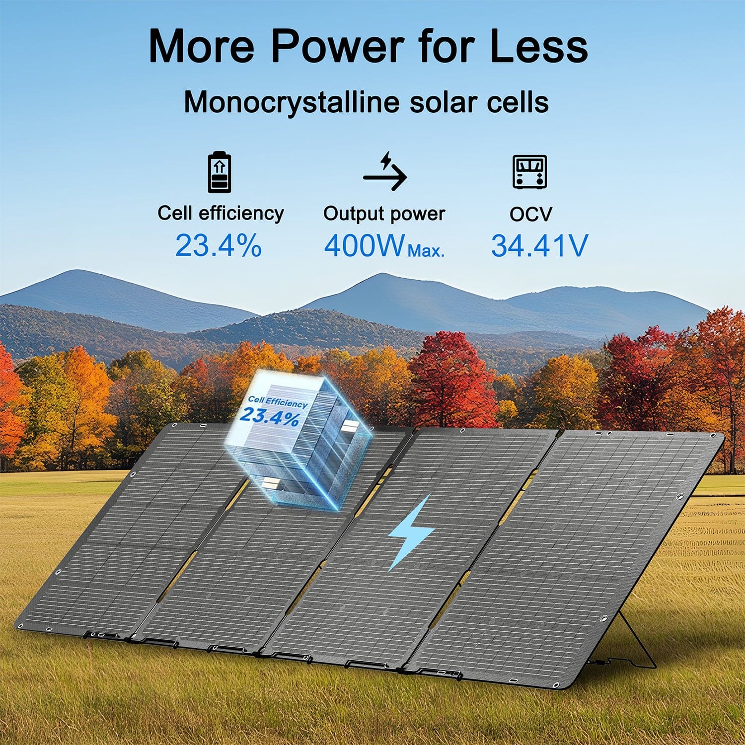 Nature's Generator 400W Folding Solar Panel | High-Efficiency Portable Solar Charging