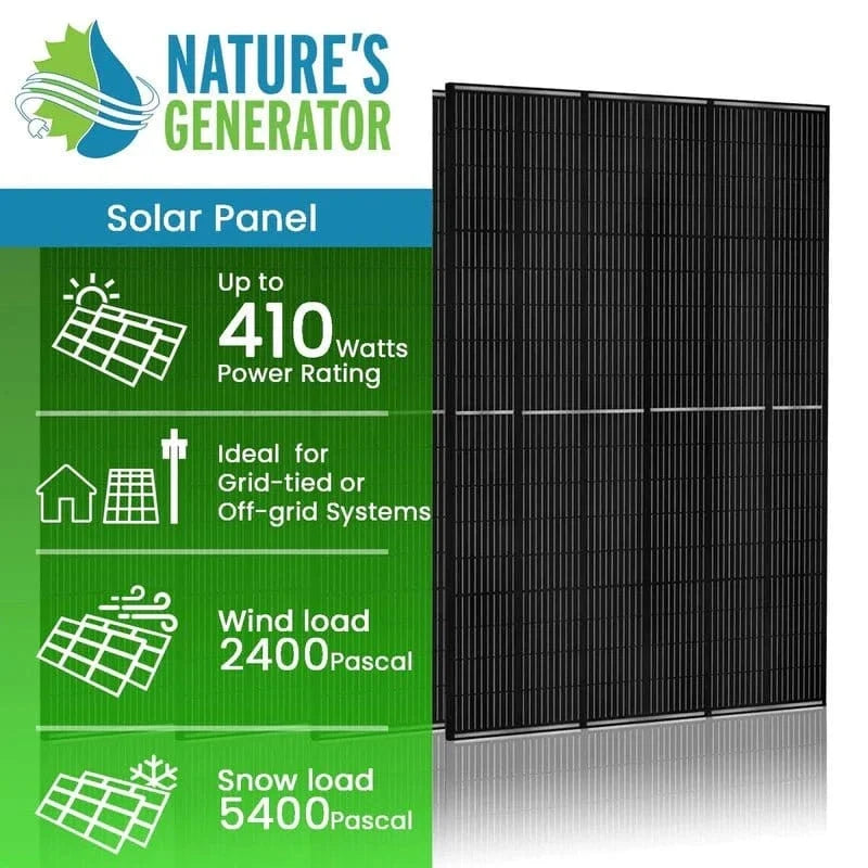 Nature's Generator 410 Watt Monocrystalline Solar Panel (4 Pack)