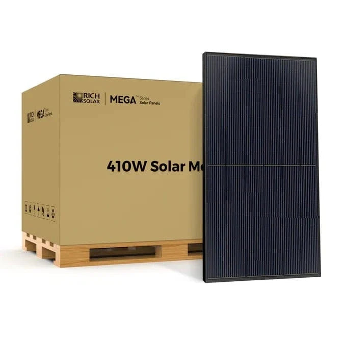 MEGA 410 Watt Monocrystalline Solar Panel | High Efficiency | Black Mono-facial Module | Grid-Tie | Off-Grid