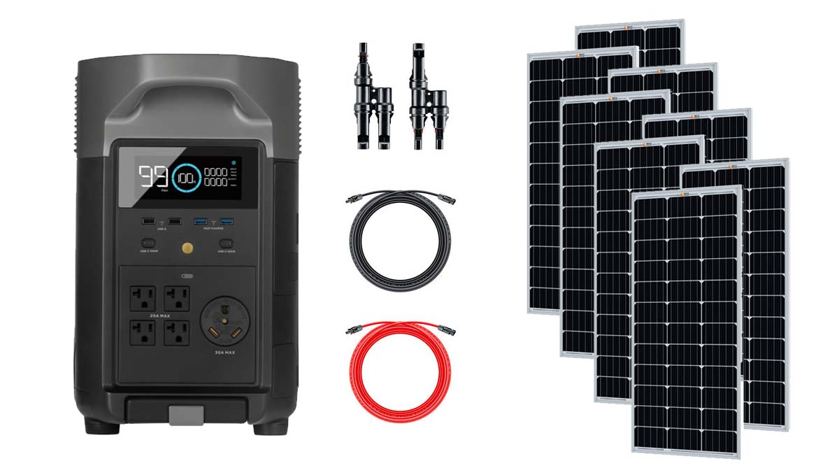 EcoFlow DELTA Pro Portable Power Station with 800 Watts of Solar Panels