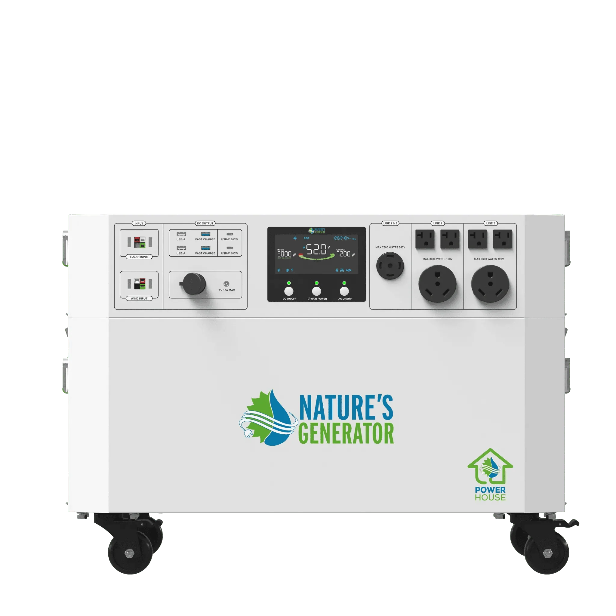 Nature's Generator Powerhouse Gen 2 Whole Home Generator | 7200W Portable Power Station