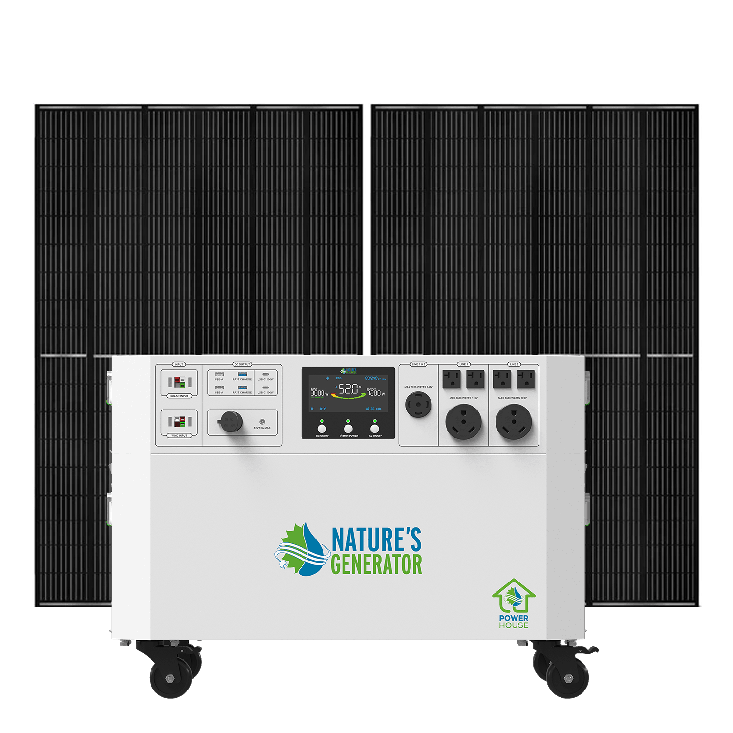 Nature's Generator Powerhouse Gen 2 Whole Home Solar Generator | 7200W Expandable Solar Backup System