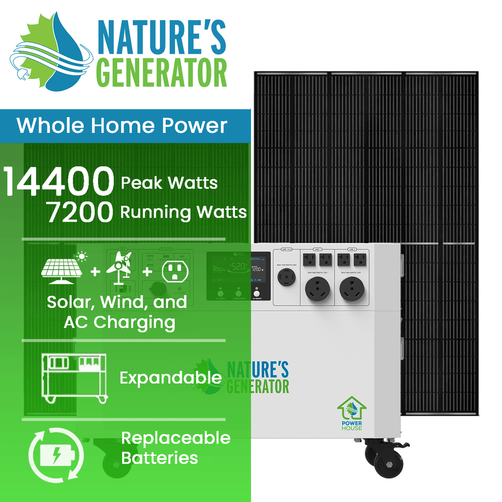Nature's Generator Powerhouse Gen 2 Whole Home Solar Generator | 7200W Expandable Solar Backup System