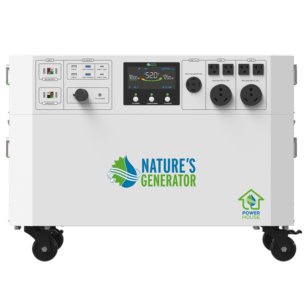 Nature's Generator Powerhouse Gen 2 Whole Home Generator | 7200W Portable Power Station
