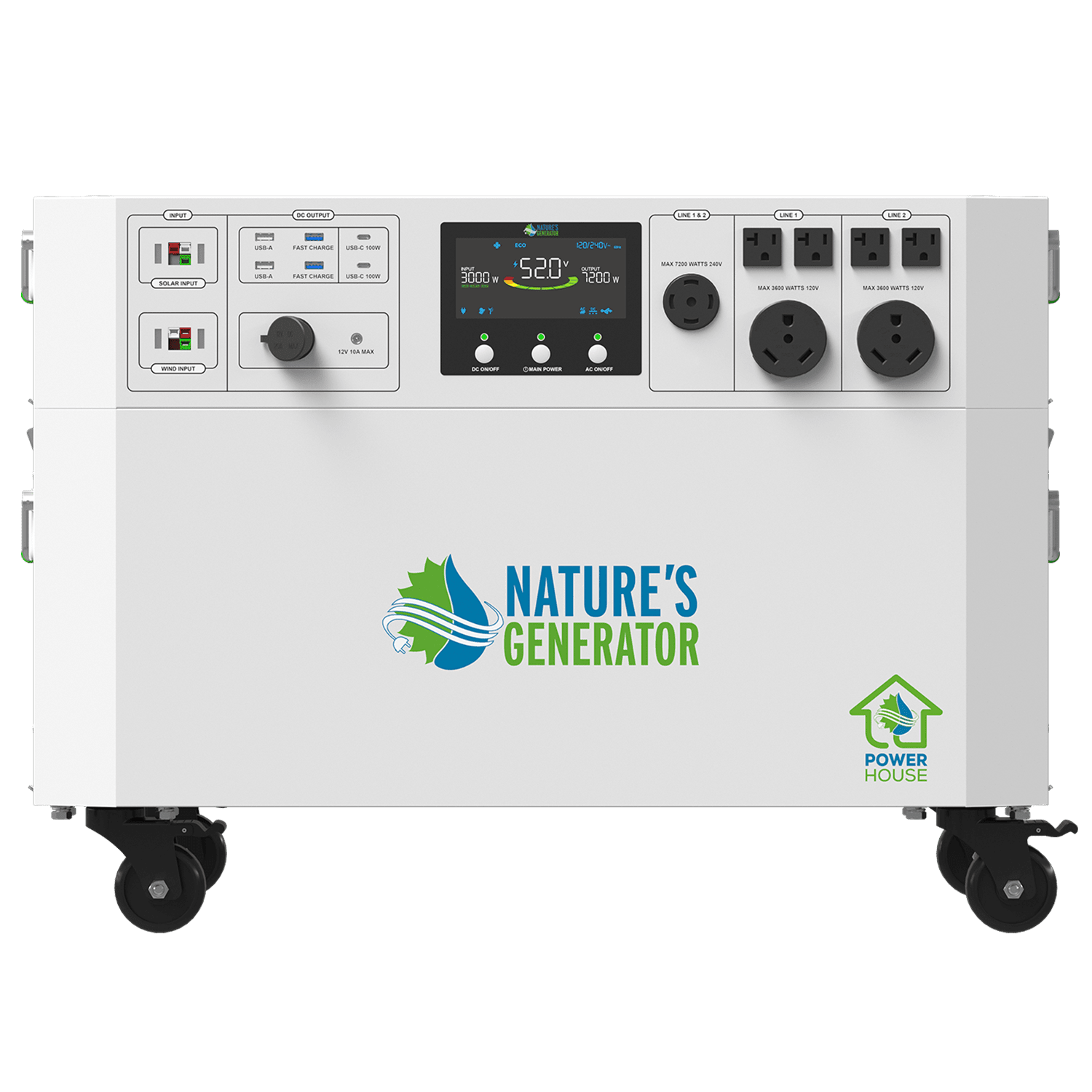 Nature's Generator Powerhouse Gen 2 Whole Home Generator | 7200W Portable Power Station