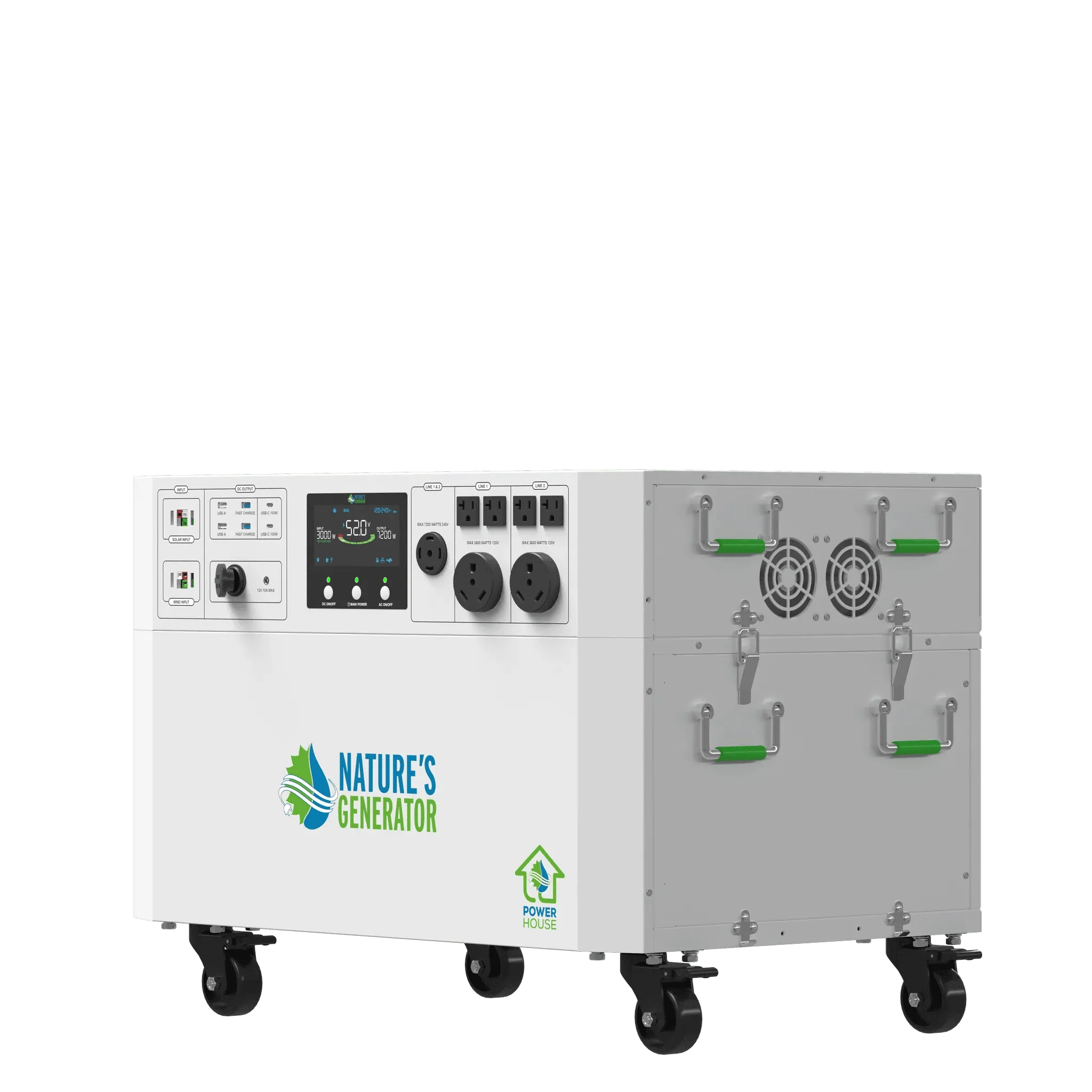 Nature's Generator Powerhouse Gen 2 Whole Home Generator | 7200W Portable Power Station