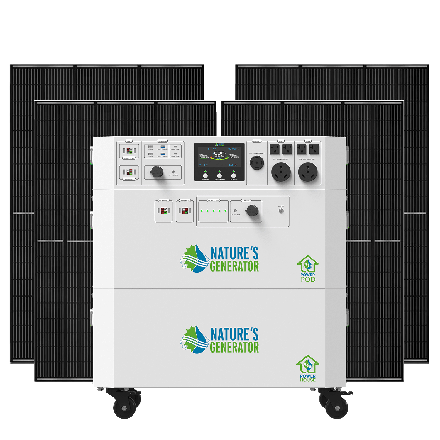 Nature's Generator Powerhouse Gen 2 Whole Home Solar Generator | 7200W Expandable Solar Backup System
