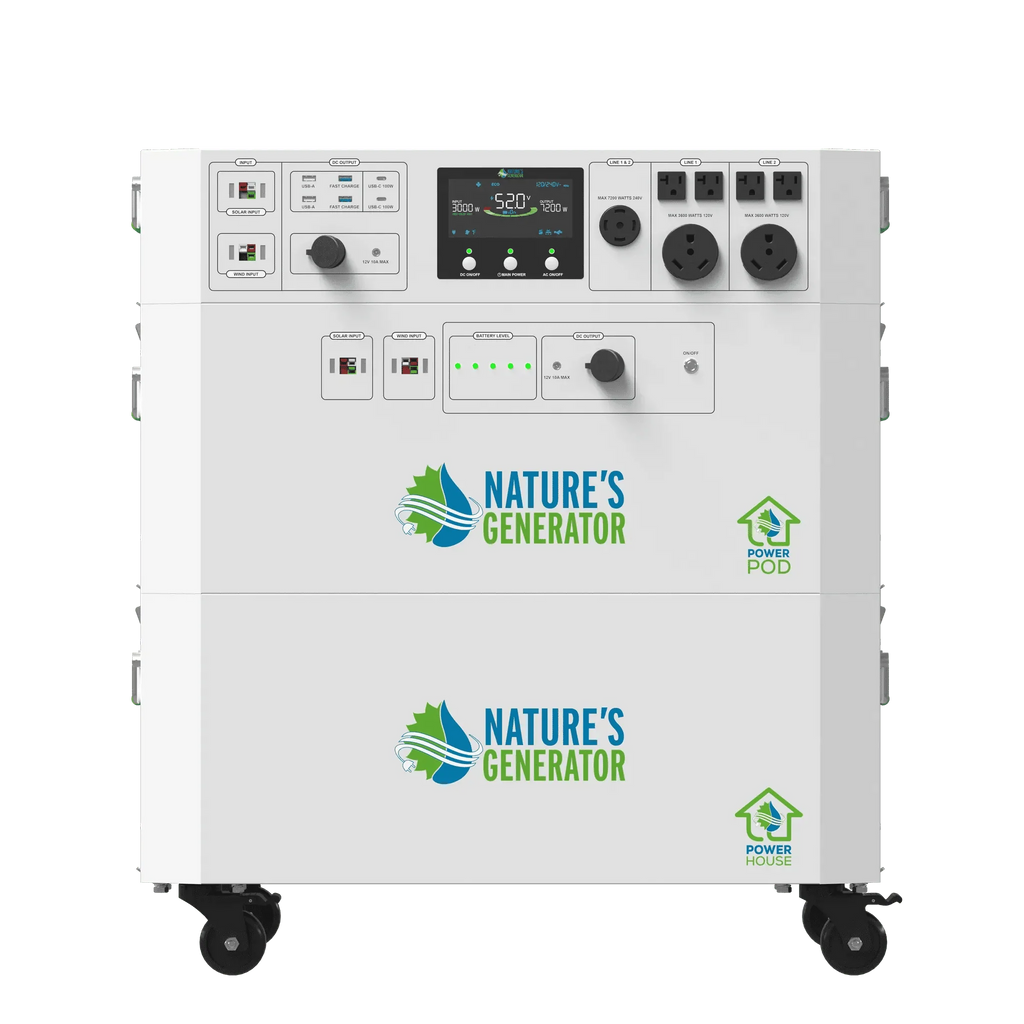 Nature's Generator Powerhouse Gen 2 Whole Home Generator | 7200W Portable Power Station