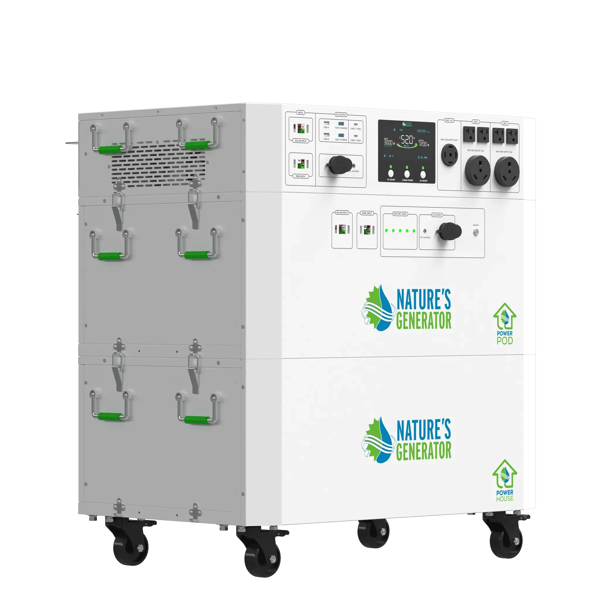 Nature's Generator Powerhouse Gen 2 Whole Home Generator | 7200W Portable Power Station