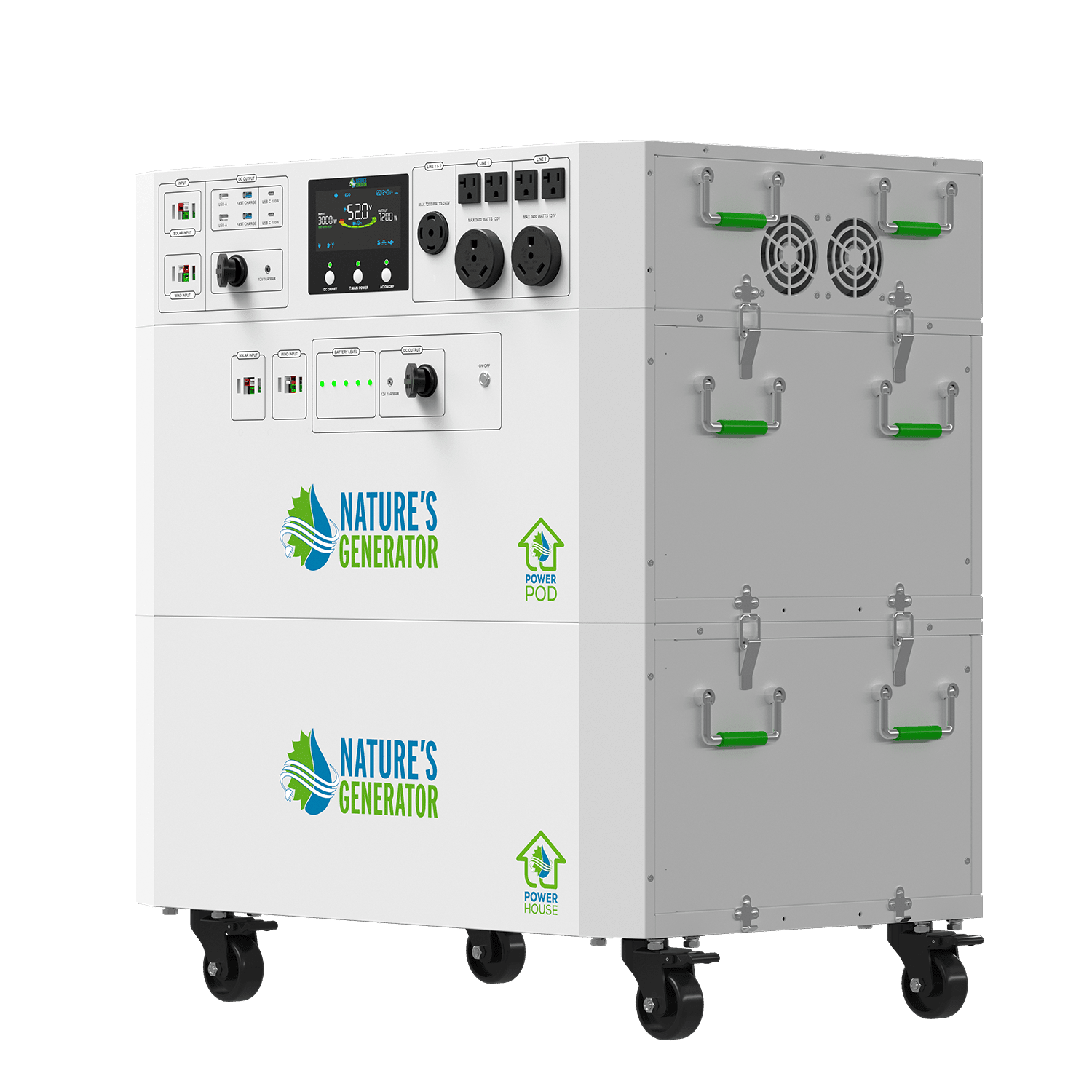 Nature's Generator Powerhouse Gen 2 Solar Generator and Transfer Switch