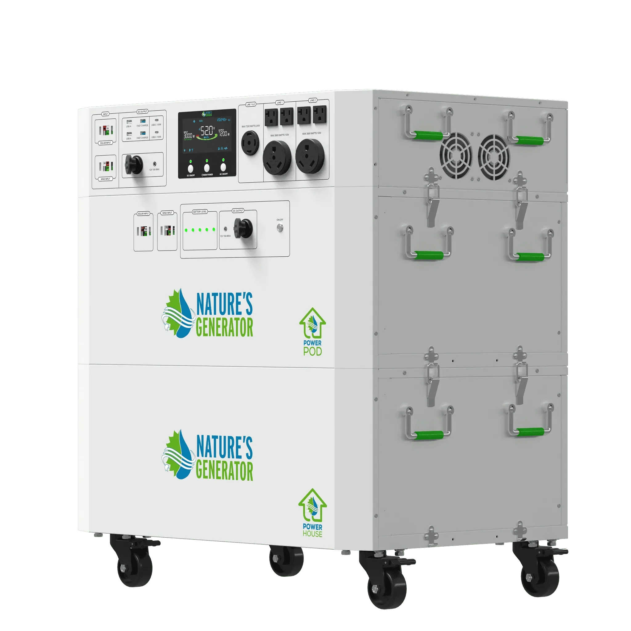 Nature's Generator Powerhouse Gen 2 Whole Home Generator | 7200W Portable Power Station