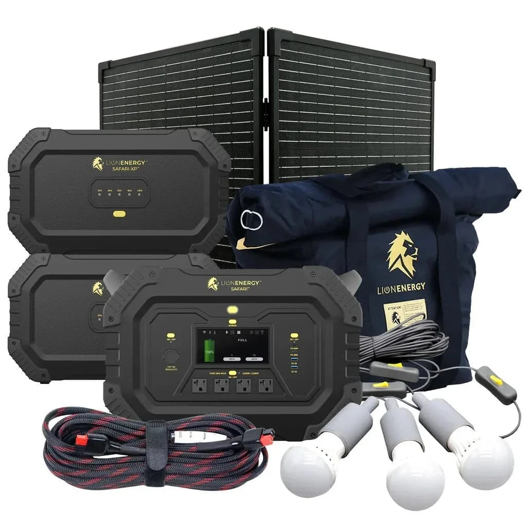 Safari+2 XPs Portable Power Station Bundle | Lion Energy Solar Generator Kit