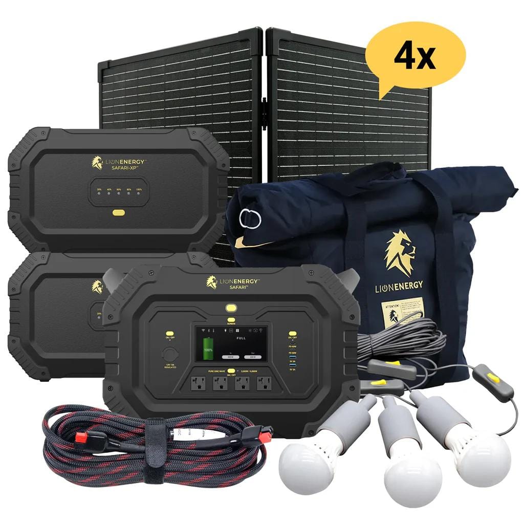 Safari+2 XPs Portable Power Station Bundle | Lion Energy Solar Generator Kit