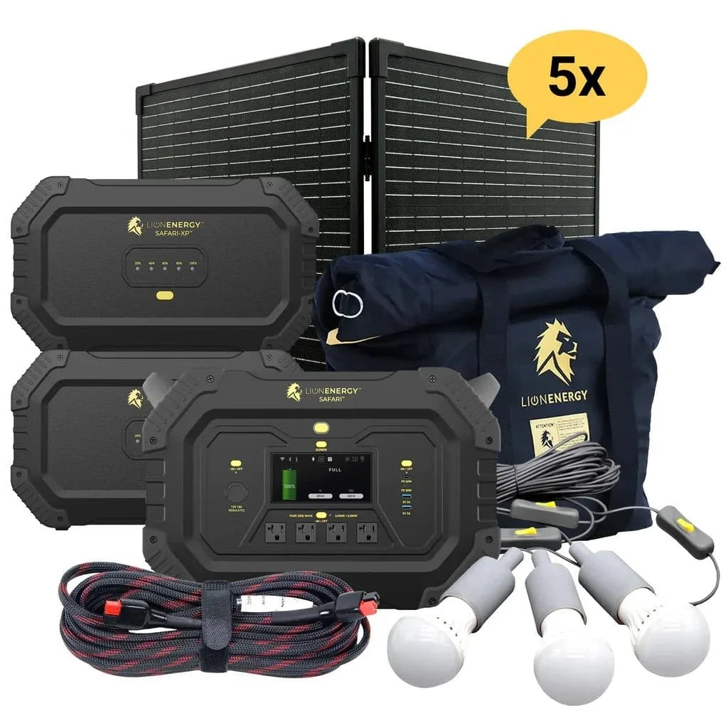 Safari+2 XPs Portable Power Station Bundle | Lion Energy Solar Generator Kit