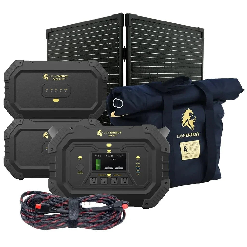 Safari+2 XPs Portable Power Station Bundle | Lion Energy Solar Generator Kit
