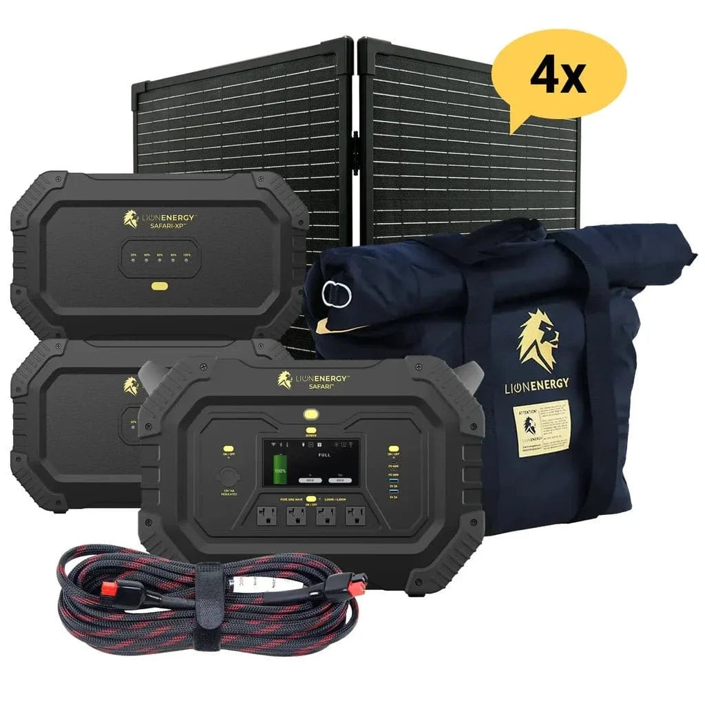 Safari+2 XPs Portable Power Station Bundle | Lion Energy Solar Generator Kit