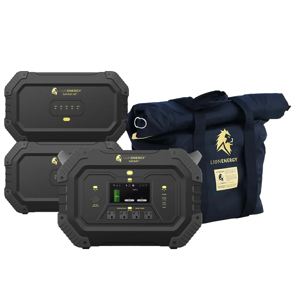 Safari+2 XPs Portable Power Station Bundle | Lion Energy Solar Generator Kit