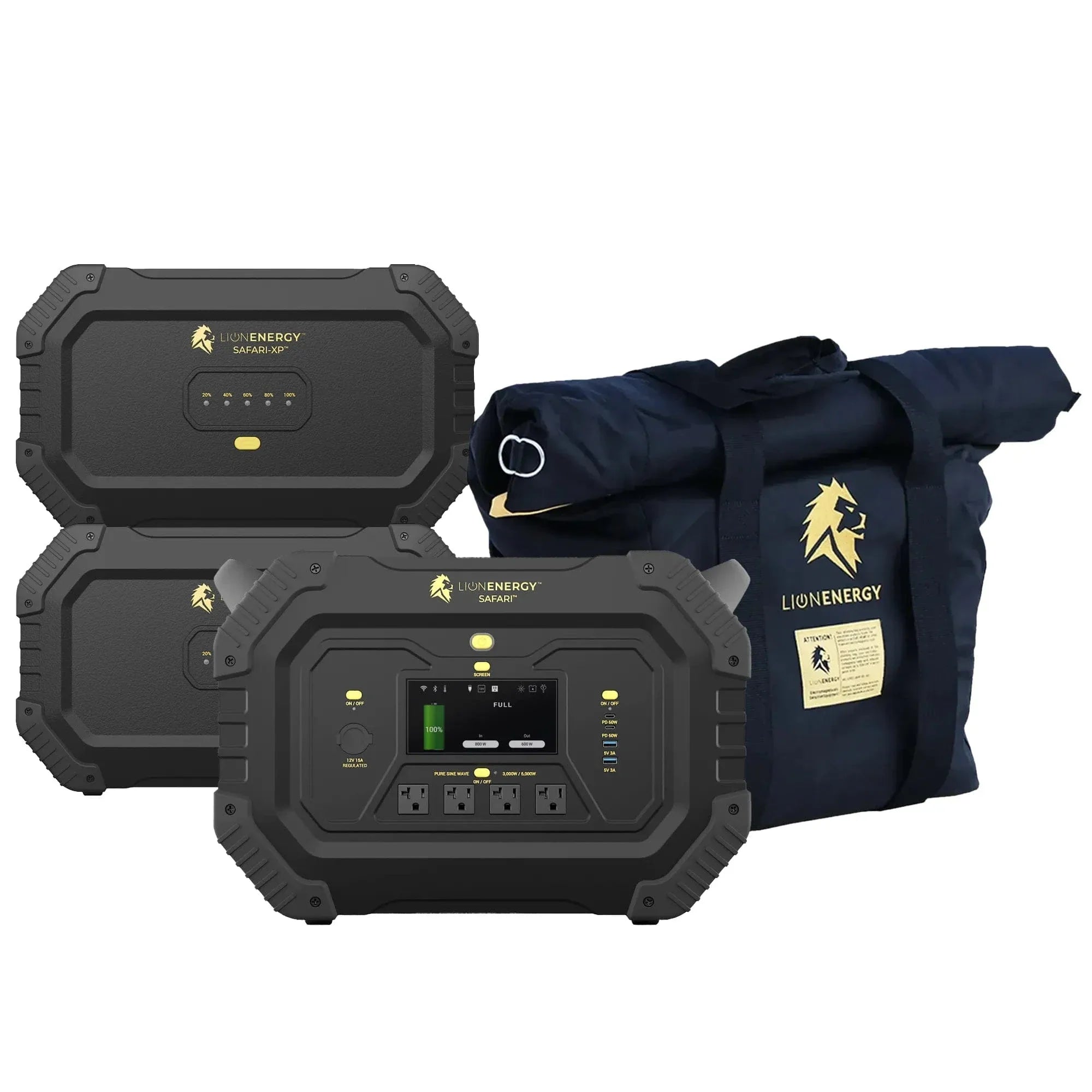 Safari+2 XPs Portable Power Station Bundle | Lion Energy Solar Generator Kit