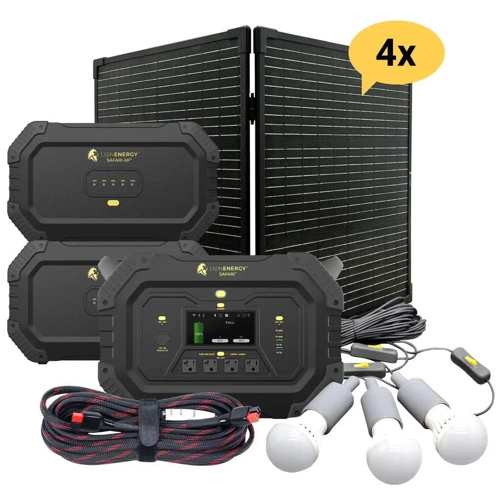 Safari+2 XPs Portable Power Station Bundle | Lion Energy Solar Generator Kit
