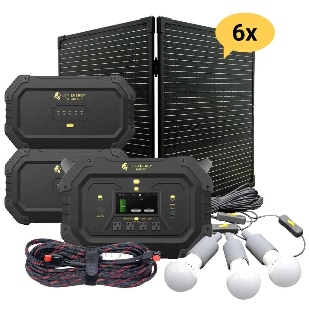 Safari+2 XPs Portable Power Station Bundle | Lion Energy Solar Generator Kit