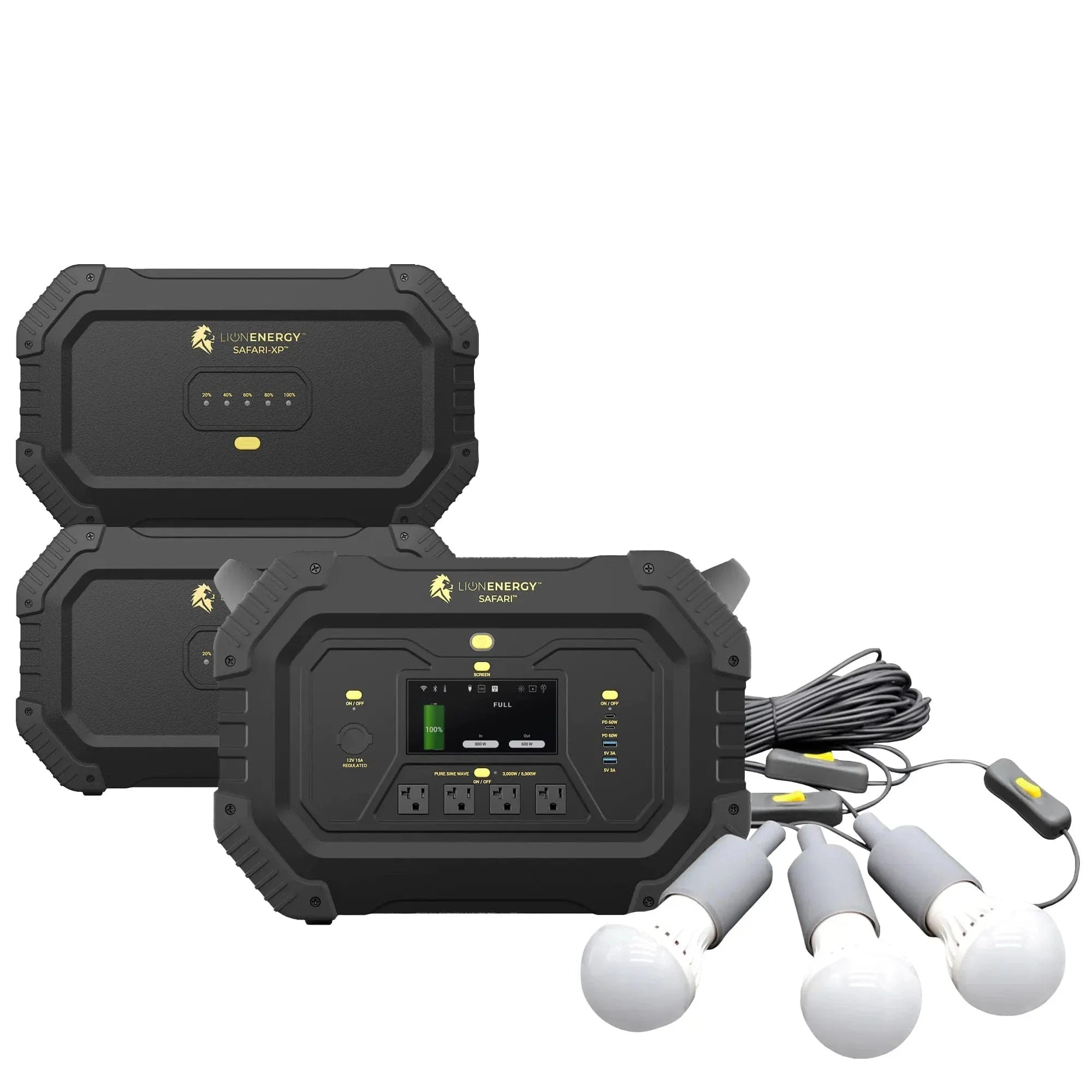 Safari+2 XPs Portable Power Station Bundle | Lion Energy Solar Generator Kit
