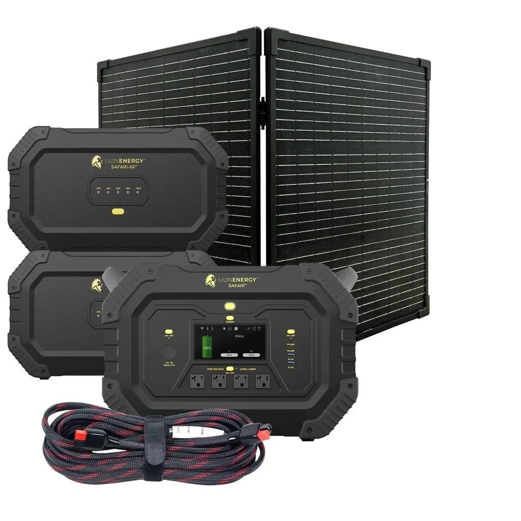 Safari+2 XPs Portable Power Station Bundle | Lion Energy Solar Generator Kit