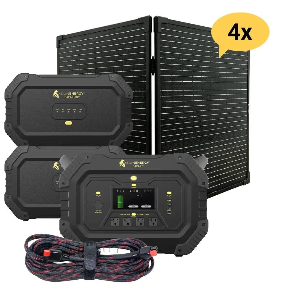 Safari+2 XPs Portable Power Station Bundle | Lion Energy Solar Generator Kit