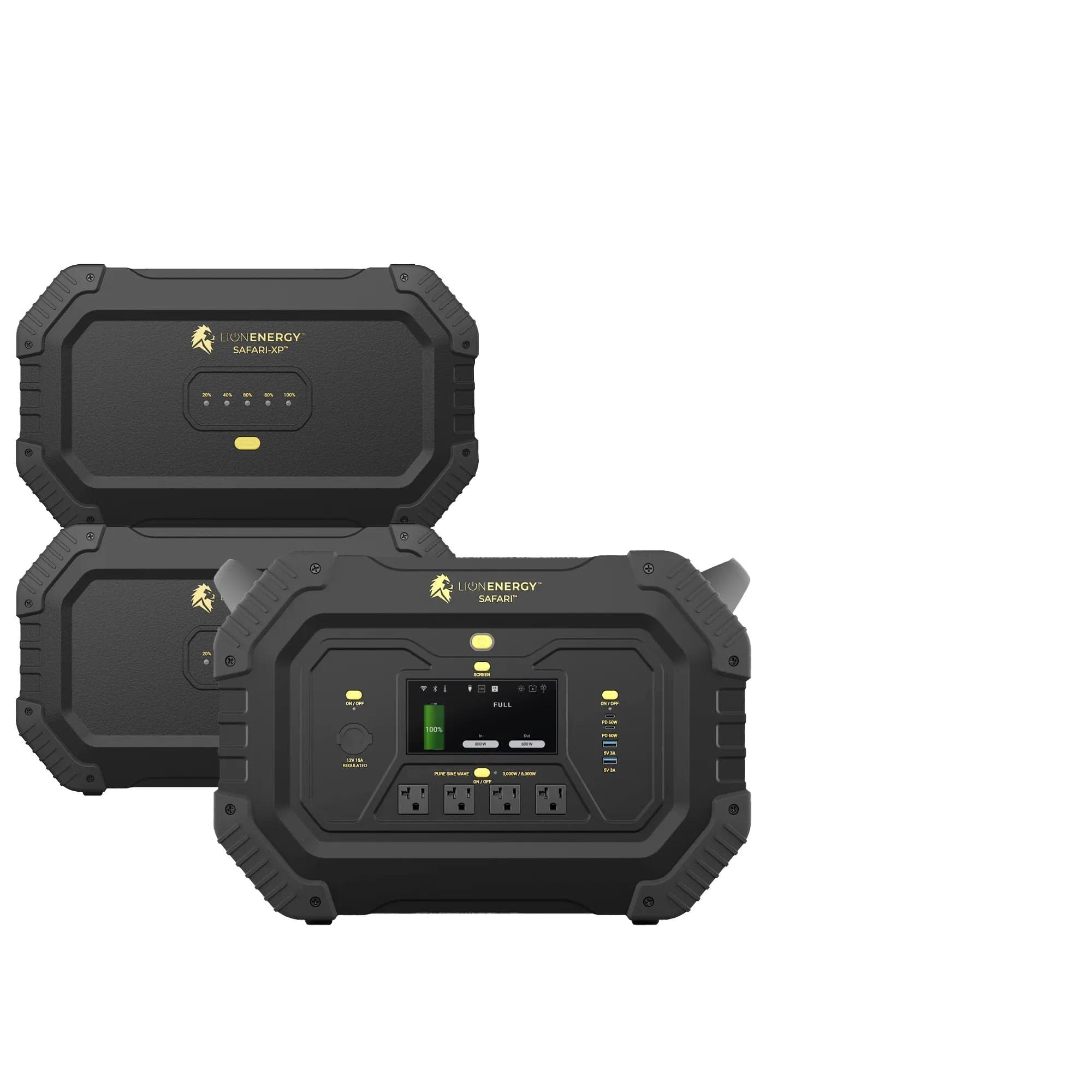 Safari+2 XPs Portable Power Station Bundle | Lion Energy Solar Generator Kit