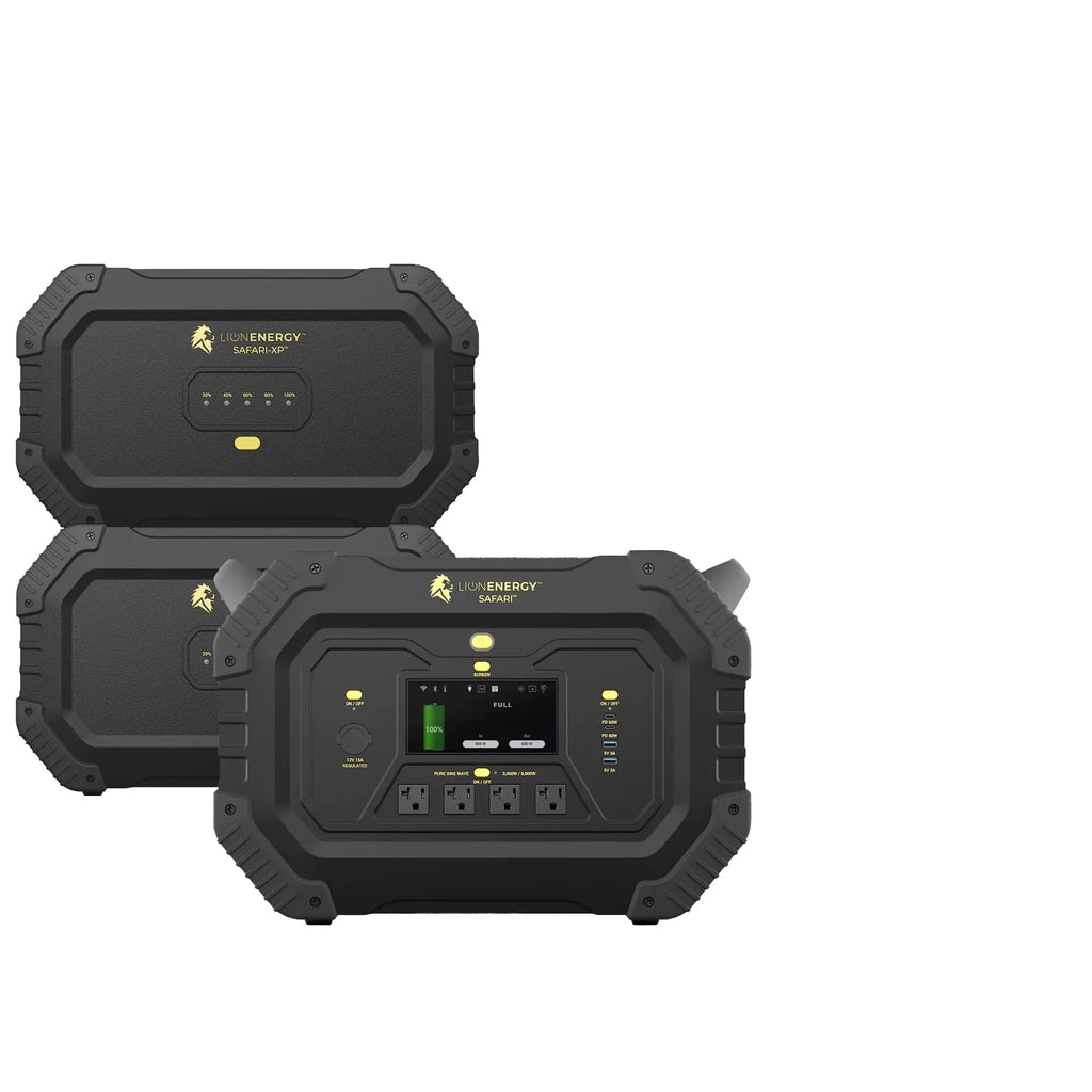 Safari+2 XPs Portable Power Station Bundle | Lion Energy Solar Generator Kit