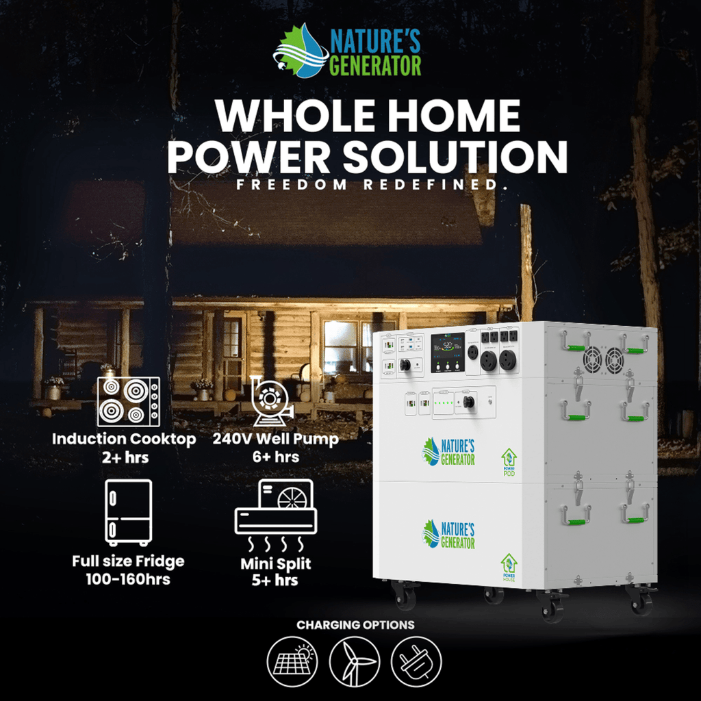 Nature's Generator Powerhouse Gen 2 Whole Home Solar Generator | 7200W Expandable Solar Backup System