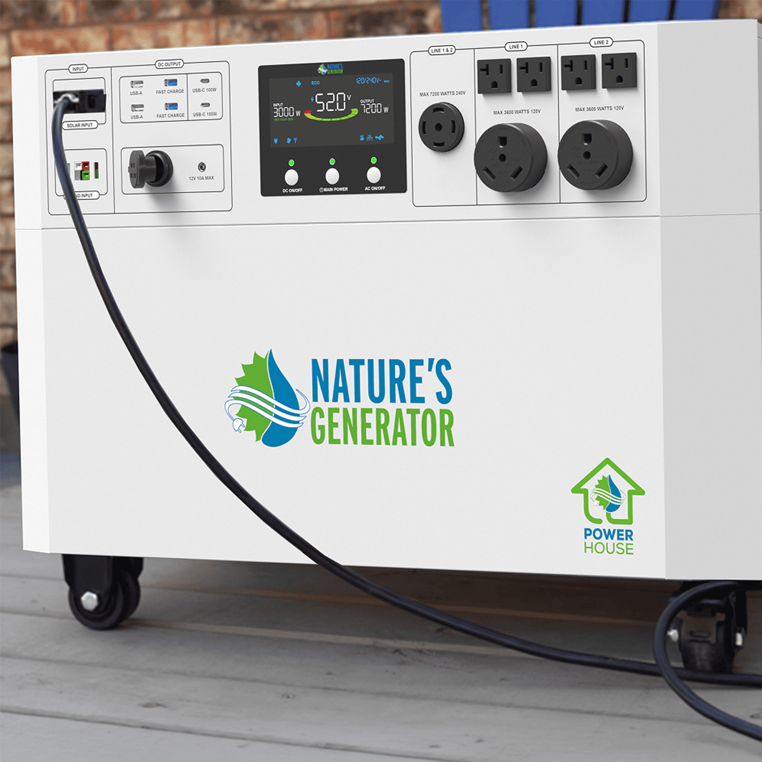 Nature's Generator Powerhouse Gen 2 Solar Generator and Transfer Switch