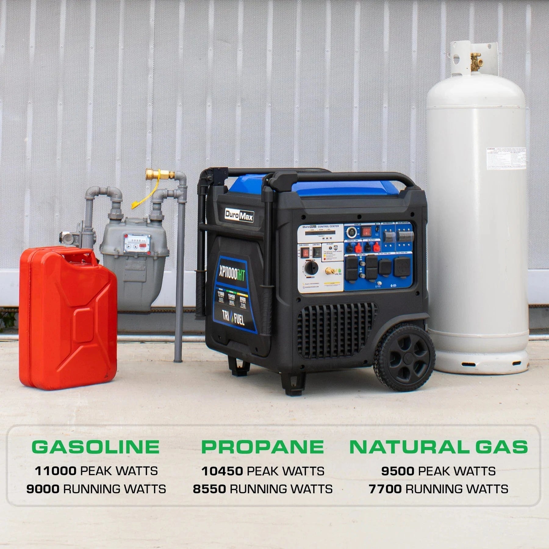 DuroMax XP11000iHT 11,000 Watt Tri Fuel Inverter Generator