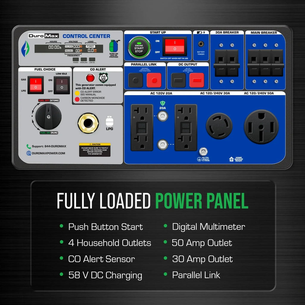 Duromax 11,000 Watt Portable Dual Fuel Inverter Generator w/ CO Alert