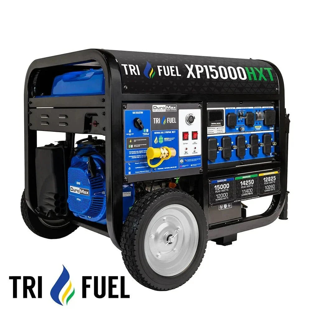 15,000 Watt Electric Start Tri-Fuel Portable Generator
