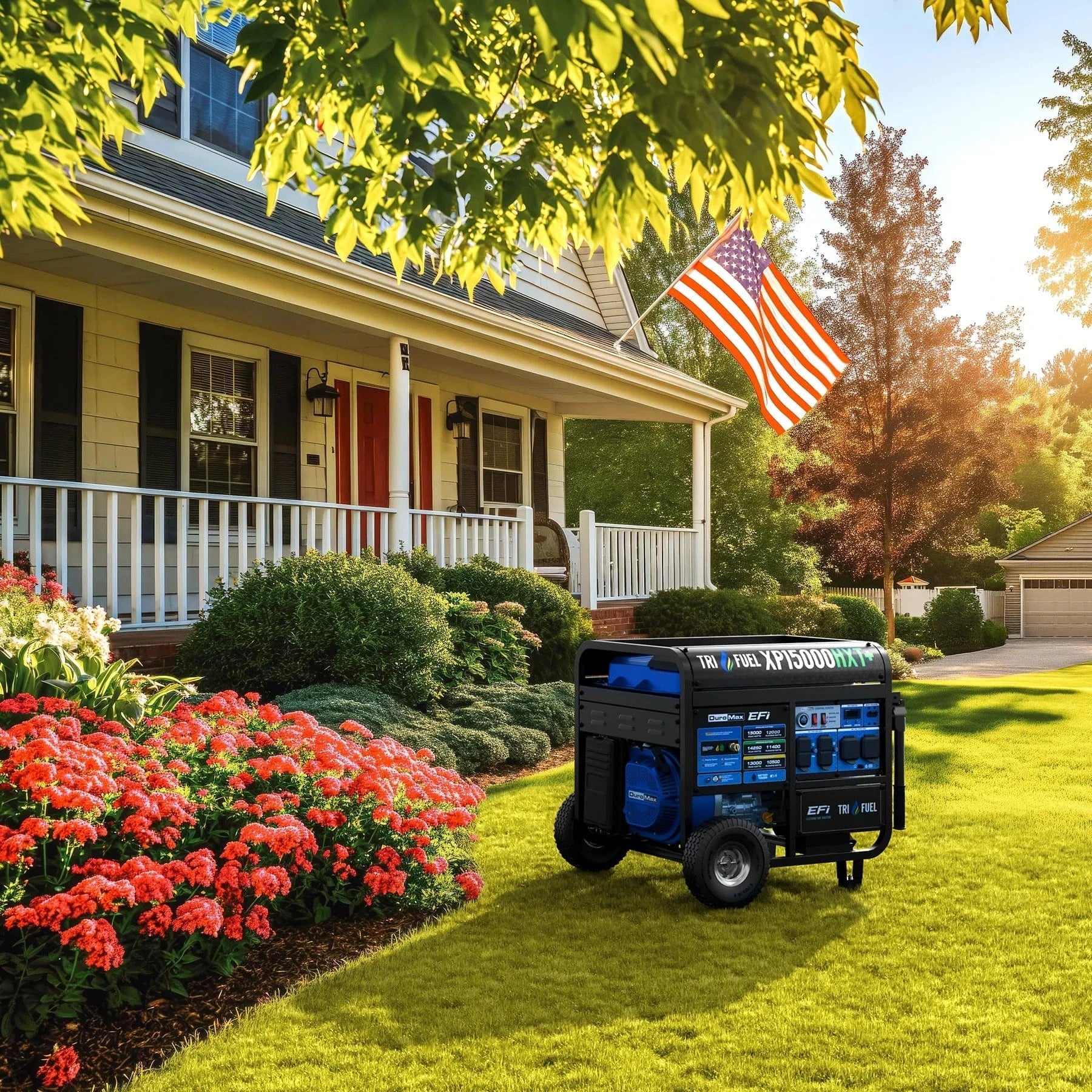 DuroMax XP15000HXT+ 15,000-Watt / 12,000-Watt EFI Tri-Fuel Portable Generator