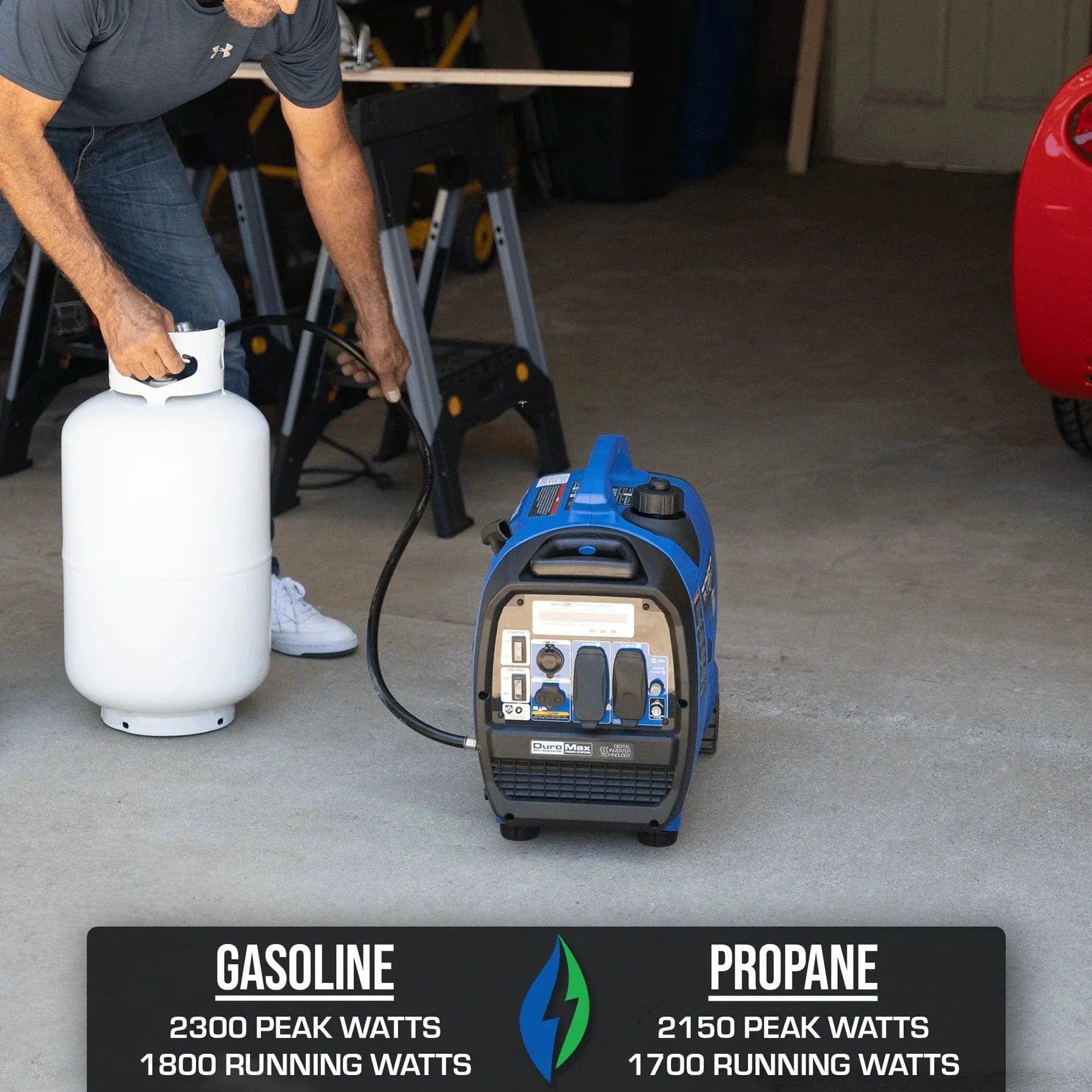Duromax XP2300IH 2,300 Watt Dual Fuel Portable Inverter Generator w/ CO Alert