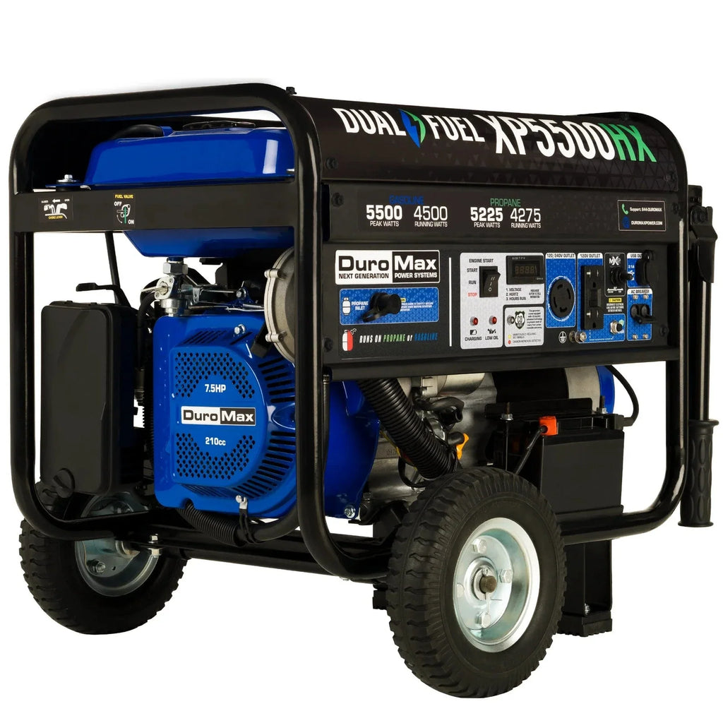 Duromax 5,500 Watt Dual Fuel Portable HX Generator w/ CO Alert