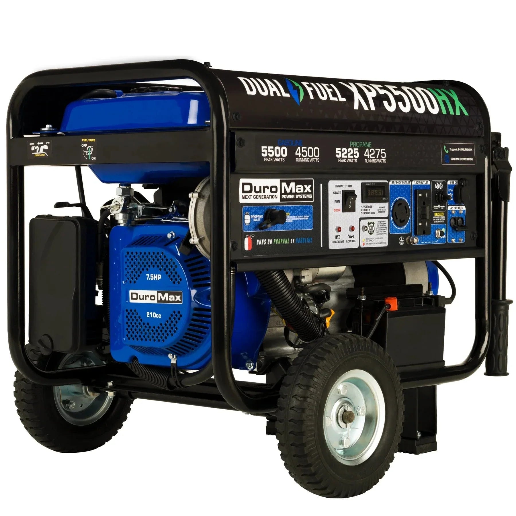 Duromax 5,500 Watt Dual Fuel Portable HX Generator w/ CO Alert