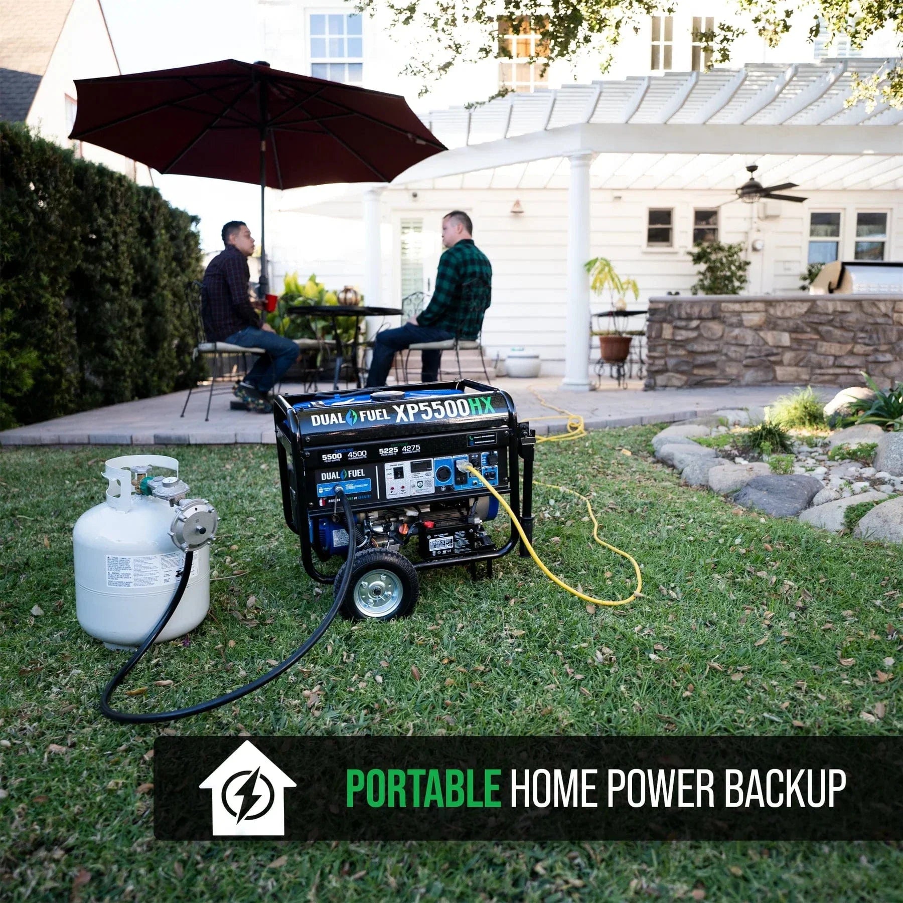 Duromax 5,500 Watt Dual Fuel Portable HX Generator w/ CO Alert