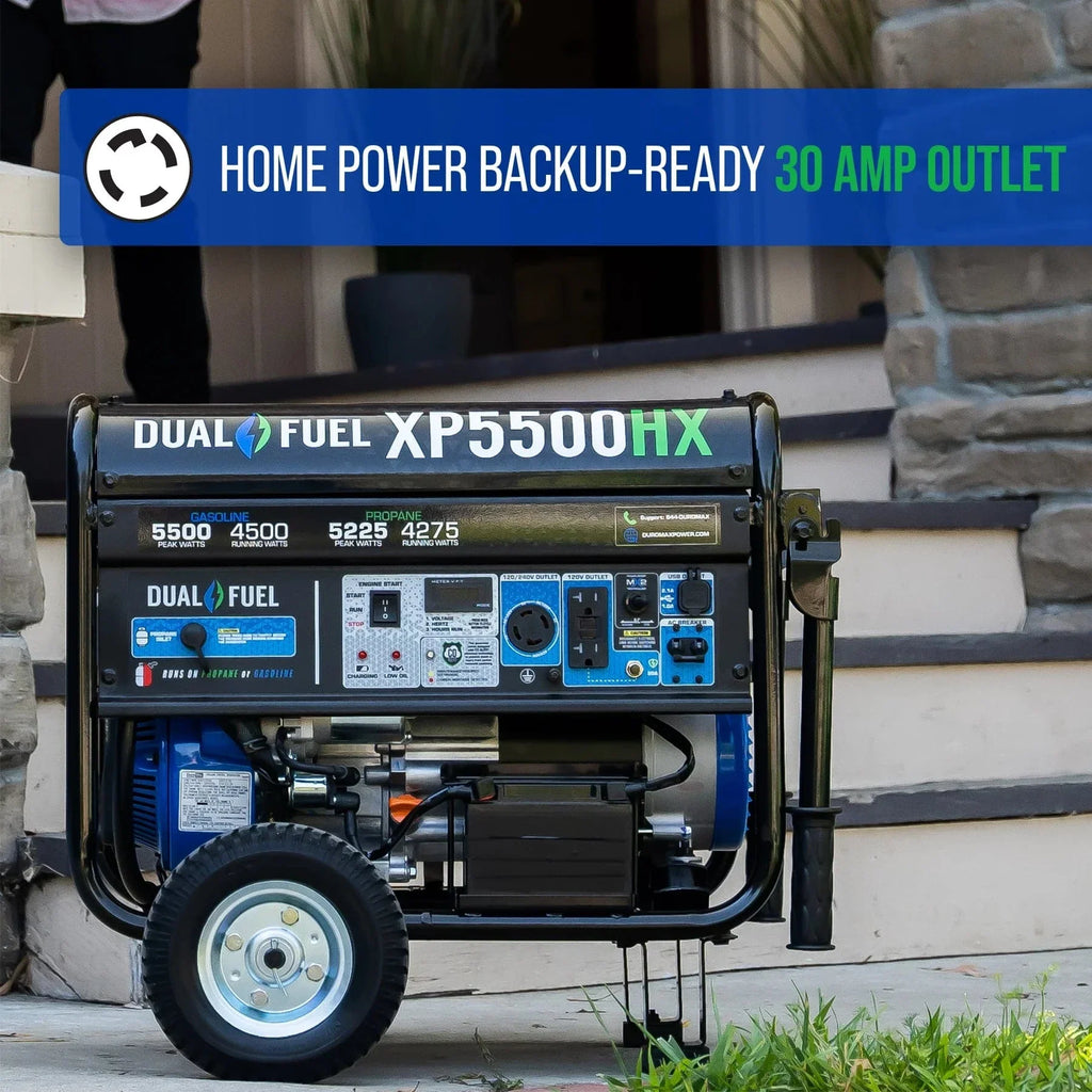 Duromax 5,500 Watt Dual Fuel Portable HX Generator w/ CO Alert