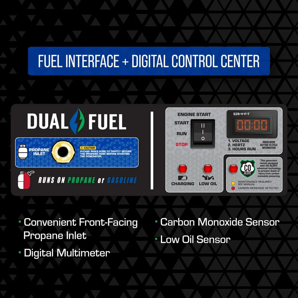 Duromax 5,500 Watt Dual Fuel Portable HX Generator w/ CO Alert