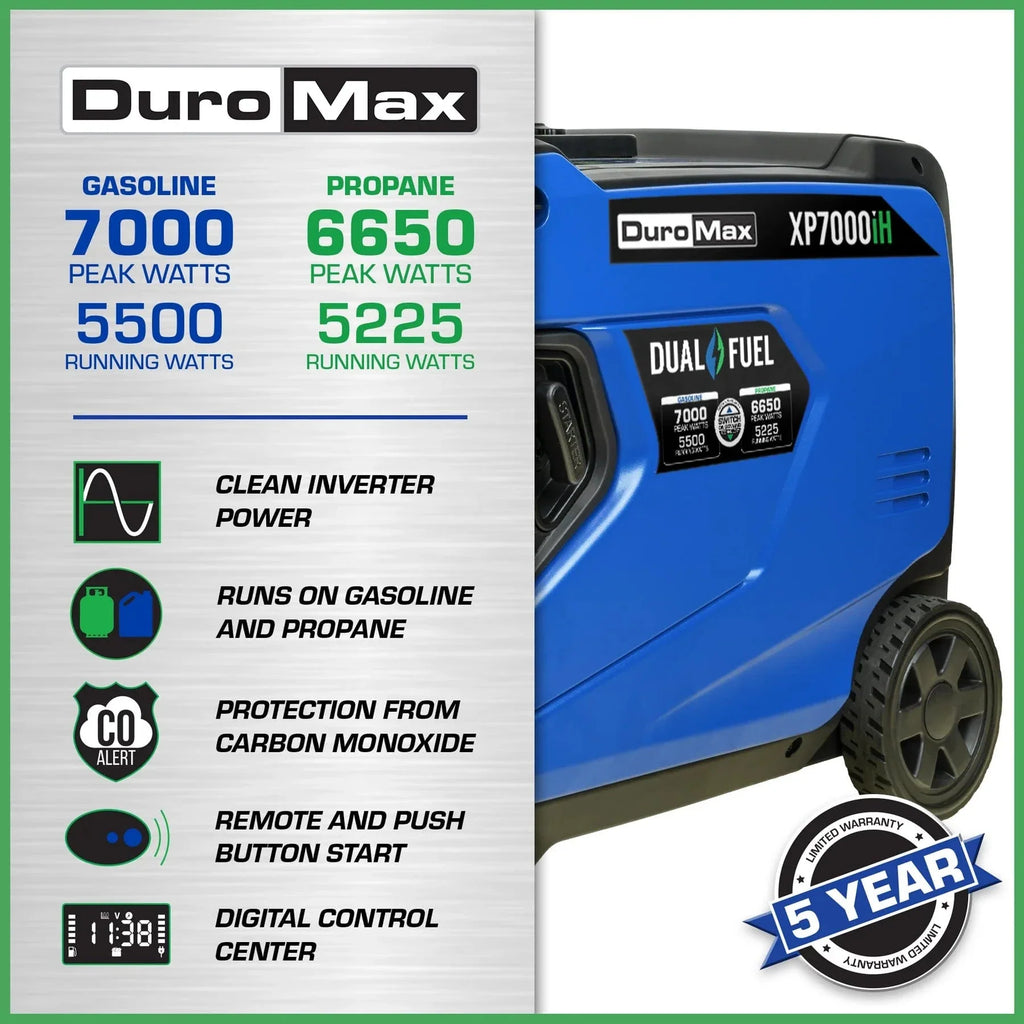 Duromax  XP7000iH  - 7,000 Watt Dual Fuel Inverter Generator w/ CO Alert