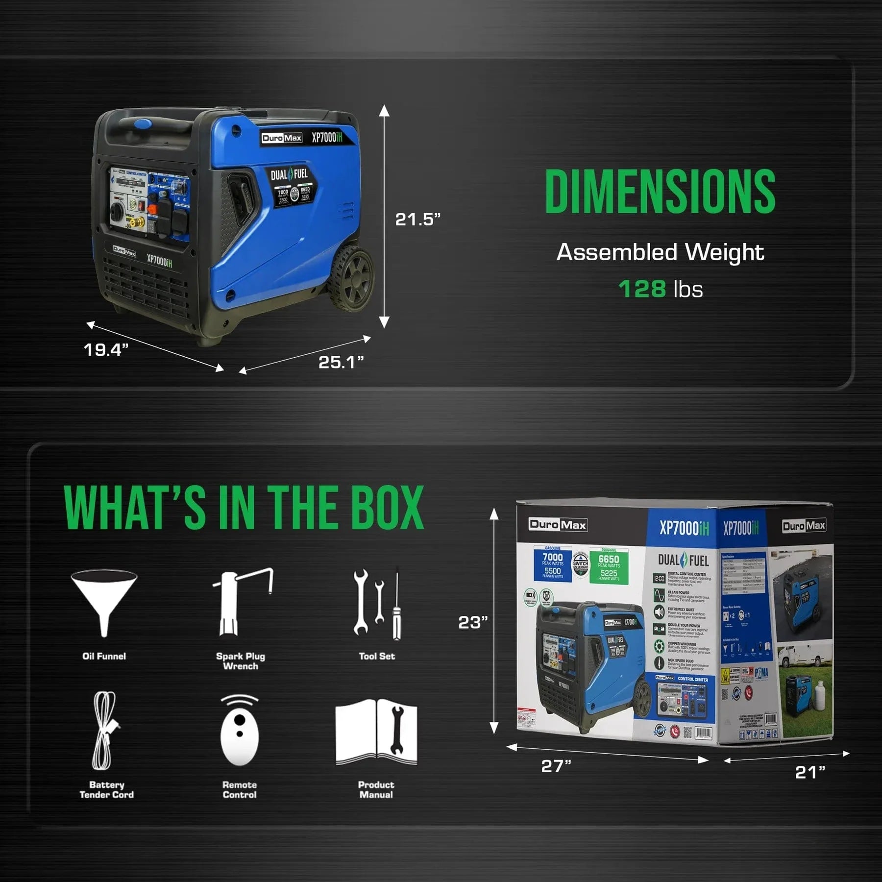 Duromax  XP7000iH  - 7,000 Watt Dual Fuel Inverter Generator w/ CO Alert