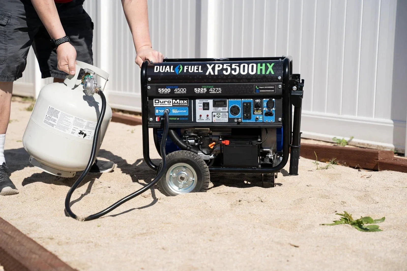 Duromax 5,500 Watt Dual Fuel Portable HX Generator w/ CO Alert