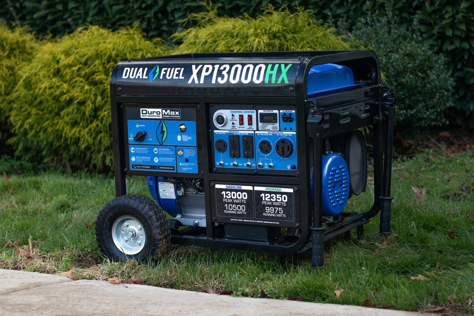 Duromax XP13000HX Watt Dual Fuel Portable Generator with CO Alert