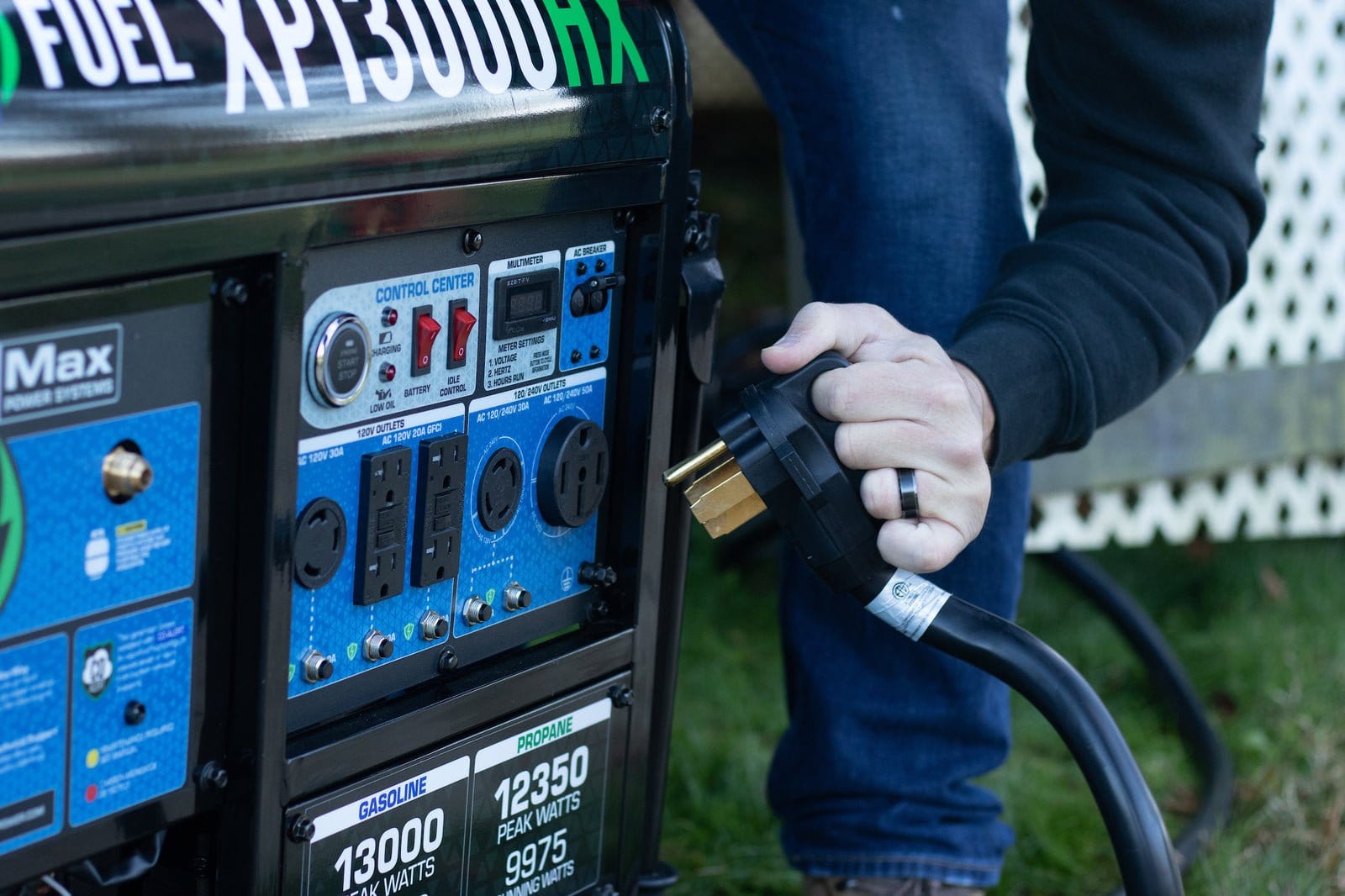 Duromax XP13000HX Watt Dual Fuel Portable Generator with CO Alert
