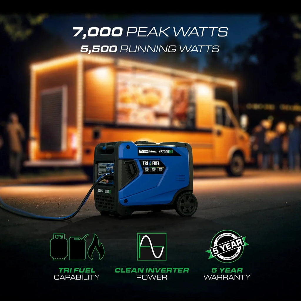 DuroMax XP7000iHT – 7,000W Tri Fuel Inverter Generator